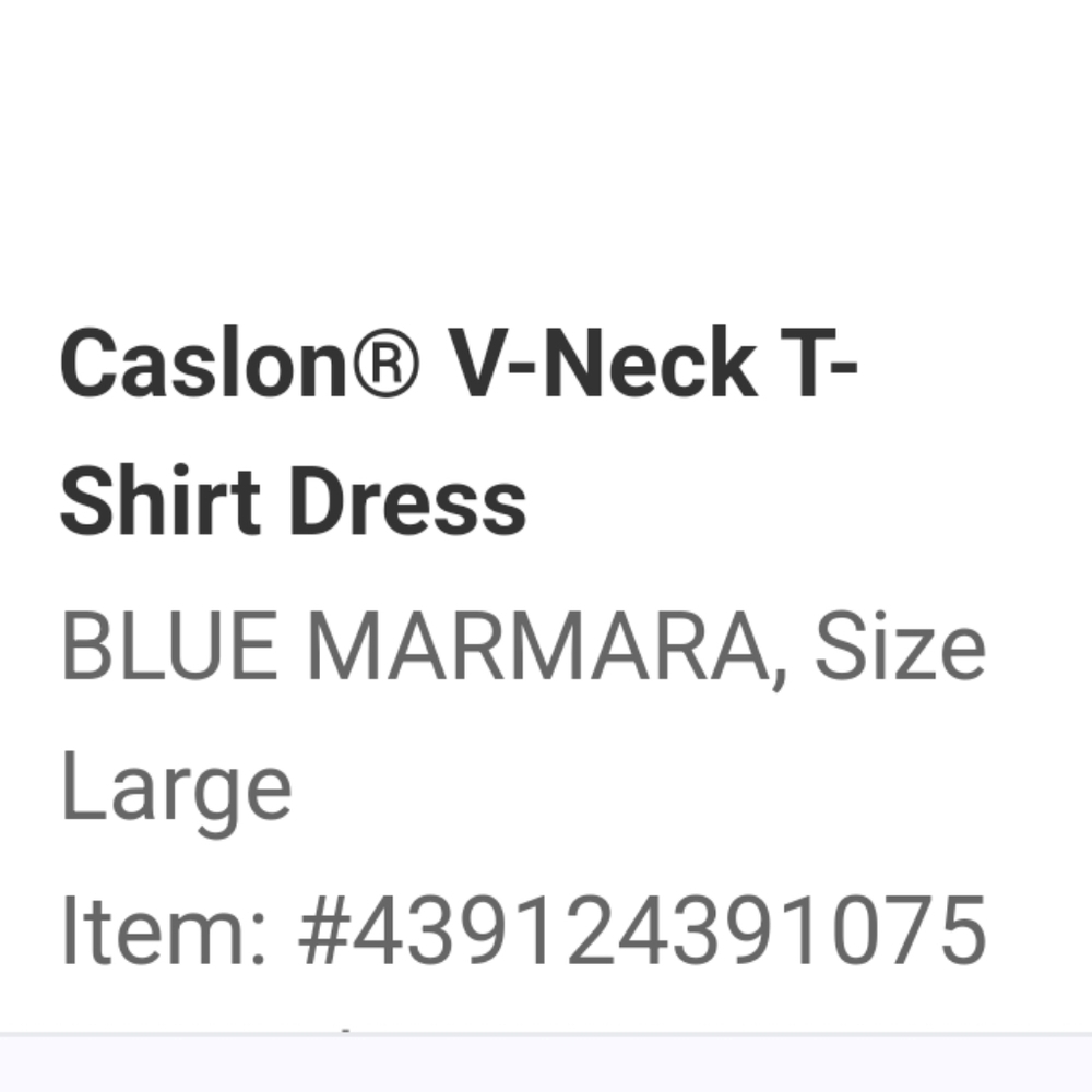 Carlson V-Neck T-Shirt Dress Blue Marmara L - Picture 10 of 10